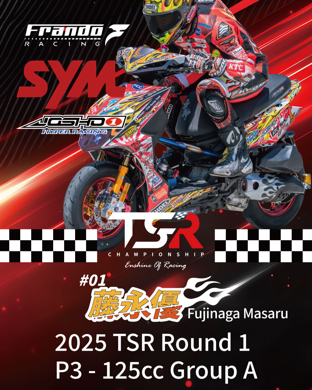 #01 藤永优，2025 TSR第一站，125A组 第3名