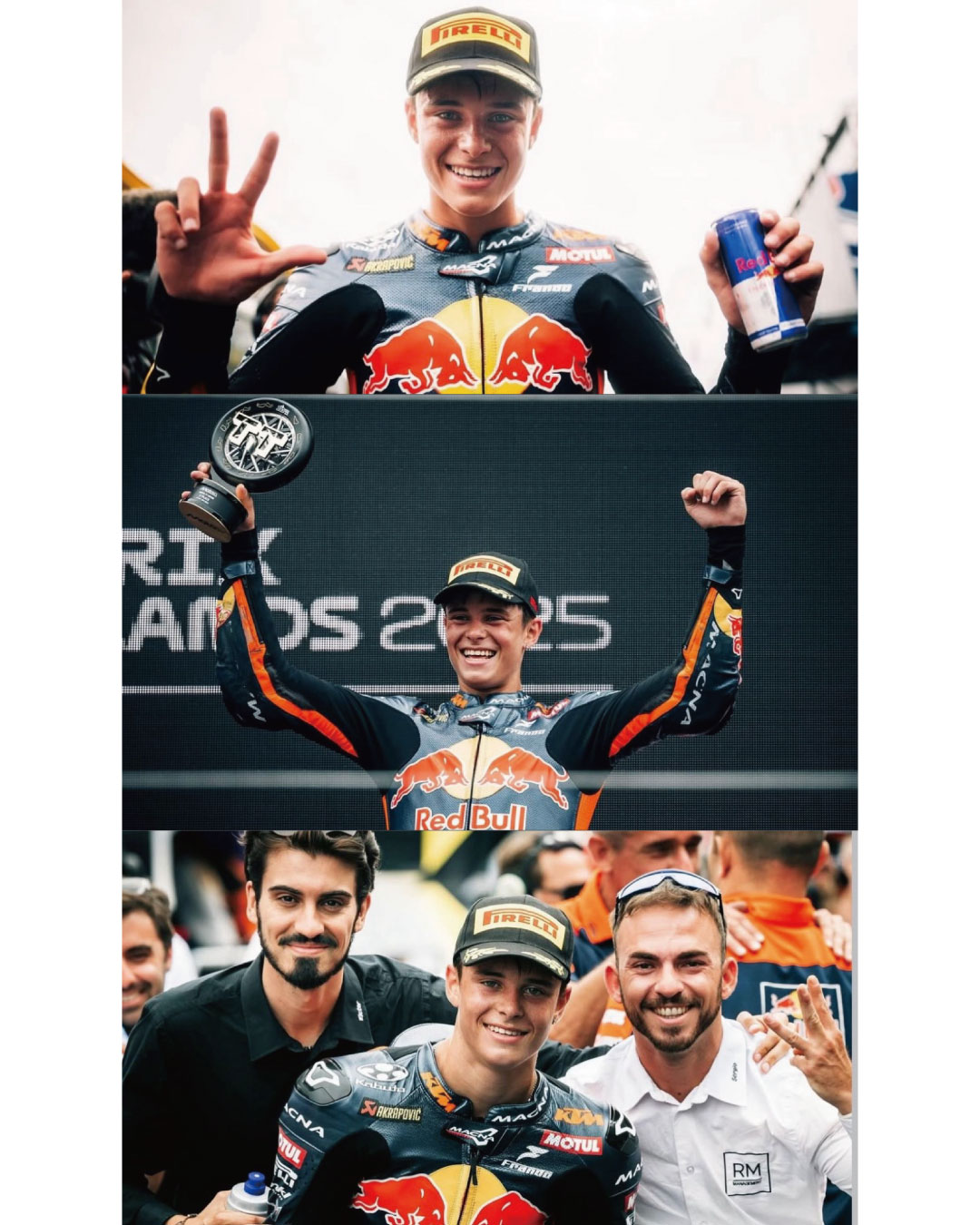 首登 MotoGP Moto3 颁奖台，恭喜！瓦伦丁！